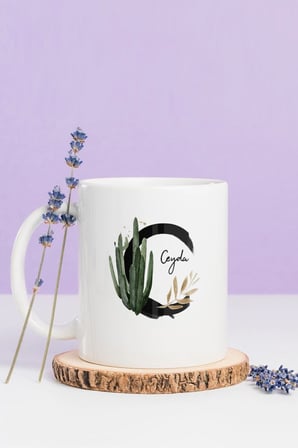 Alya Gift Shop Kişiye Özel C Harfli Kupa Bardak