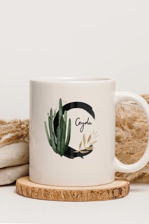 Alya Gift Shop Kişiye Özel C Harfli Kupa Bardak