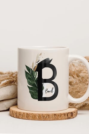 Alya Gift Shop Kişiye Özel B Harfli Kupa Bardak