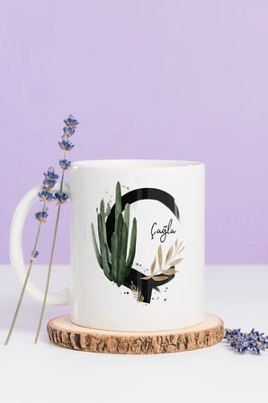 Alya Gift Shop Kişiye Özel Ç Harfli Kupa Bardak