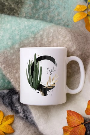 Alya Gift Shop Kişiye Özel Ç Harfli Kupa Bardak