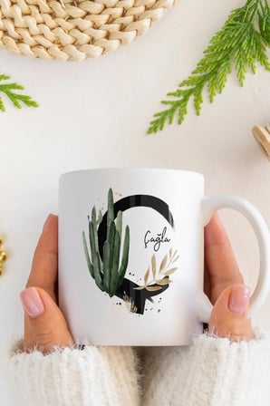 Alya Gift Shop Kişiye Özel Ç Harfli Kupa Bardak