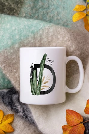 Alya Gift Shop Kişiye Özel D Harfli Kupa Bardak
