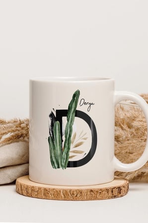 Alya Gift Shop Kişiye Özel D Harfli Kupa Bardak