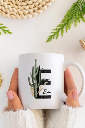 Alya Gift Shop Kişiye Özel E Harfli Kupa Bardak