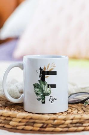 Alya Gift Shop Kişiye Özel F Harfli Kupa Bardak