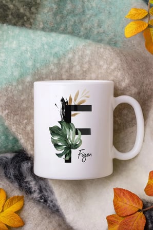 Alya Gift Shop Kişiye Özel F Harfli Kupa Bardak
