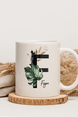 Alya Gift Shop Kişiye Özel F Harfli Kupa Bardak