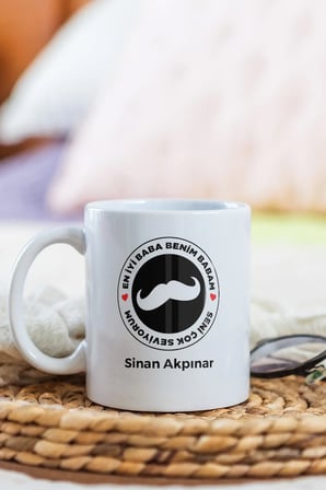 Alya Gift Shop Kişiye Özel En İyi Baba Benim Babam Kupa Bardak