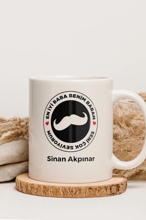 Alya Gift Shop Kişiye Özel En İyi Baba Benim Babam Kupa Bardak