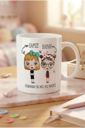 Alya Gift Shop Kişiye Özel Dünyanın En Tatlı Kız Kardeşi Kupa Bardak