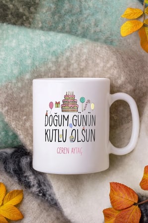 Alya Gift Shop Kişiye Özel Doğum Günün Kutlu Olsun Kupa Bardak