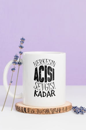 Alya Gift Shop Kişiye Özel Herkesin Acısı Sevgisi Kadar Kupa Bardak