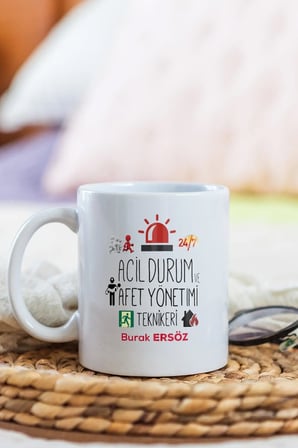 Alya Gift Shop Kişiye Özel Acil Durum Afet Yönetimi Teknikeri Kupa Bardak