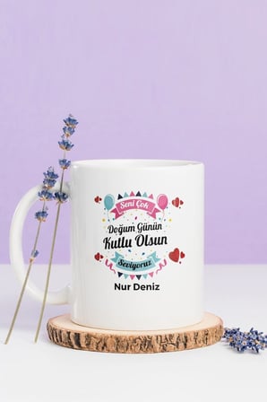 Alya Gift Shop Kişiye Özel Doğum Günün Kutlu Olsun Kupa Bardak