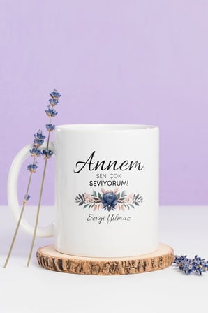 Alya Gift Shop Kişiye Özel Annem Kupa Bardak