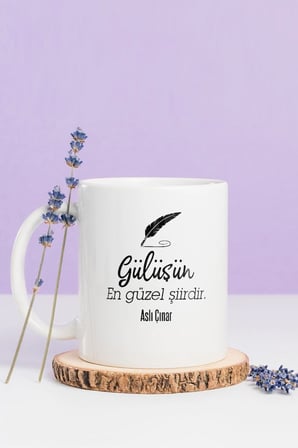 Alya Gift Shop Kişiye Özel Gülüşün En Güzel Şiirdir Kupa Bardak