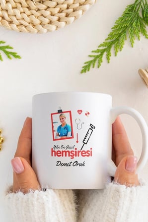 Alya Gift Shop Kişiye Özel Yılın Hemşiresi Kupa Bardak