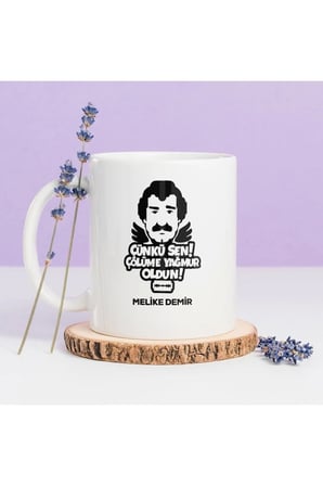 Alya Gift Shop Kişiye Özel Çölüme Yağmur Oldun Kupa Bardak
