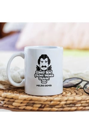 Alya Gift Shop Kişiye Özel Çölüme Yağmur Oldun Kupa Bardak