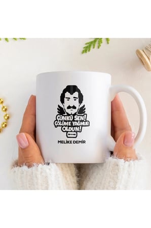 Alya Gift Shop Kişiye Özel Çölüme Yağmur Oldun Kupa Bardak
