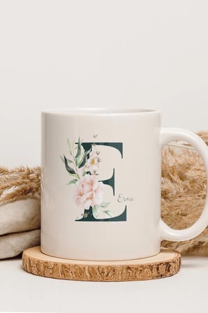 Alya Gift Shop Kişiye Özel E Harfli Kupa Bardak