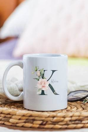 Alya Gift Shop Kişiye Özel K Harfli Kupa Bardak