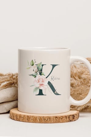 Alya Gift Shop Kişiye Özel K Harfli Kupa Bardak