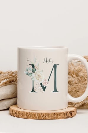 Alya Gift Shop Kişiye Özel M Harfli Kupa Bardak