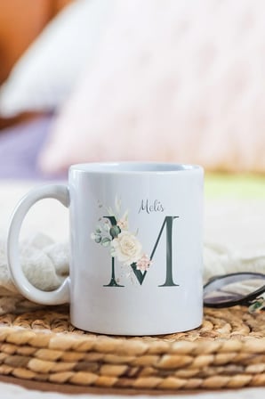 Alya Gift Shop Kişiye Özel M Harfli Kupa Bardak