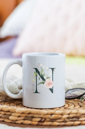 Alya Gift Shop Kişiye Özel N Harfli Kupa Bardak