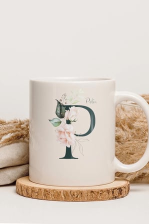 Alya Gift Shop Kişiye Özel P Harfli Kupa Bardak