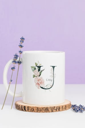 Alya Gift Shop Kişiye Özel U Harfli Kupa Bardak