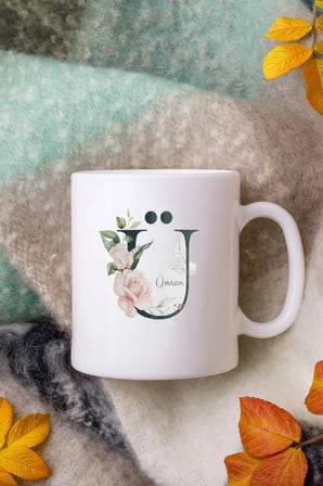 Alya Gift Shop Kişiye Özel Ü Harfli Kupa Bardak