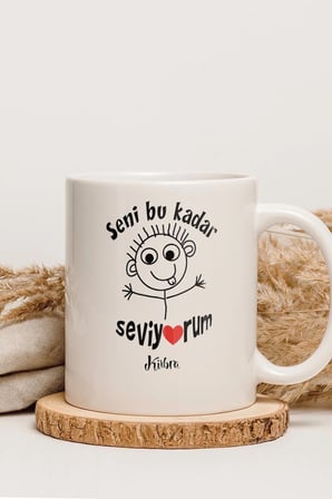Alya Gift Shop Kişiye Özel Seni Bu Kadar Seviyorum Kupa Bardak