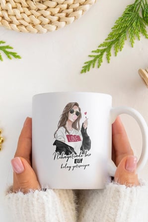 Alya Gift Shop Kişiye Özel Elif Kolay Yetişmiyor Kupa Bardak