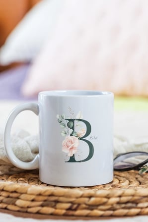 Alya Gift Shop Kişiye Özel B Harfli Kupa Bardak