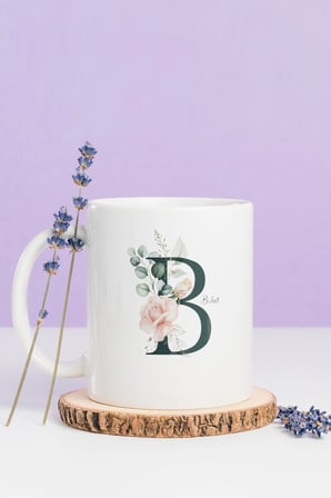Alya Gift Shop Kişiye Özel B Harfli Kupa Bardak