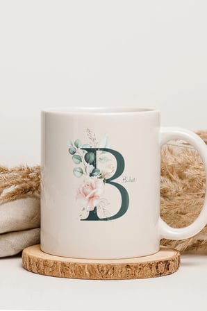Alya Gift Shop Kişiye Özel B Harfli Kupa Bardak