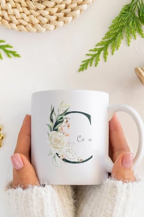 Alya Gift Shop Kişiye Özel C Harfli Kupa Bardak