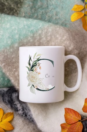 Alya Gift Shop Kişiye Özel C Harfli Kupa Bardak