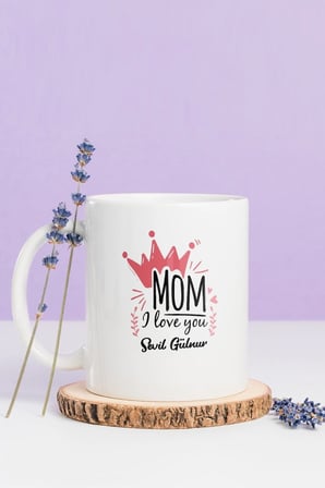 Alya Gift Shop Kişiye Özel Mom I Love You Kupa Bardak