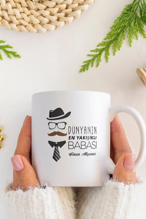 Alya Gift Shop Kişiye Özel Dünyanın En Yakışıklı Babası Kupa Bardak