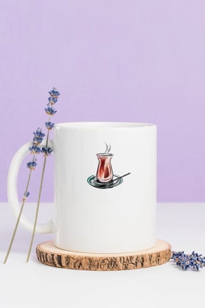 Alya Gift Shop Kişiye Özel Çay Logolu Kupa Bardak