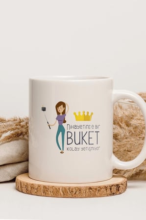 Alya Gift Shop Kişiye Özel Buket Kolay Yetişmiyor Kupa Bardak