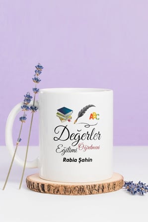 Alya Gift Shop Kişiye Özel Değerler Eğitimi Öğretmeni Kupa Bardak