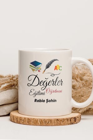 Alya Gift Shop Kişiye Özel Değerler Eğitimi Öğretmeni Kupa Bardak