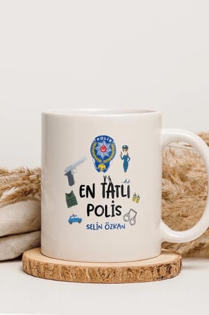 Alya Gift Shop Kişiye Özel En Tatlı Polis Kupa Bardak