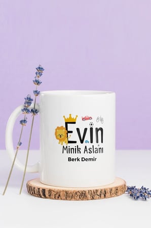 Alya Gift Shop Kişiye Özel Evin Minik Aslanı Kupa Bardak