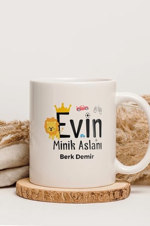 Alya Gift Shop Kişiye Özel Evin Minik Aslanı Kupa Bardak